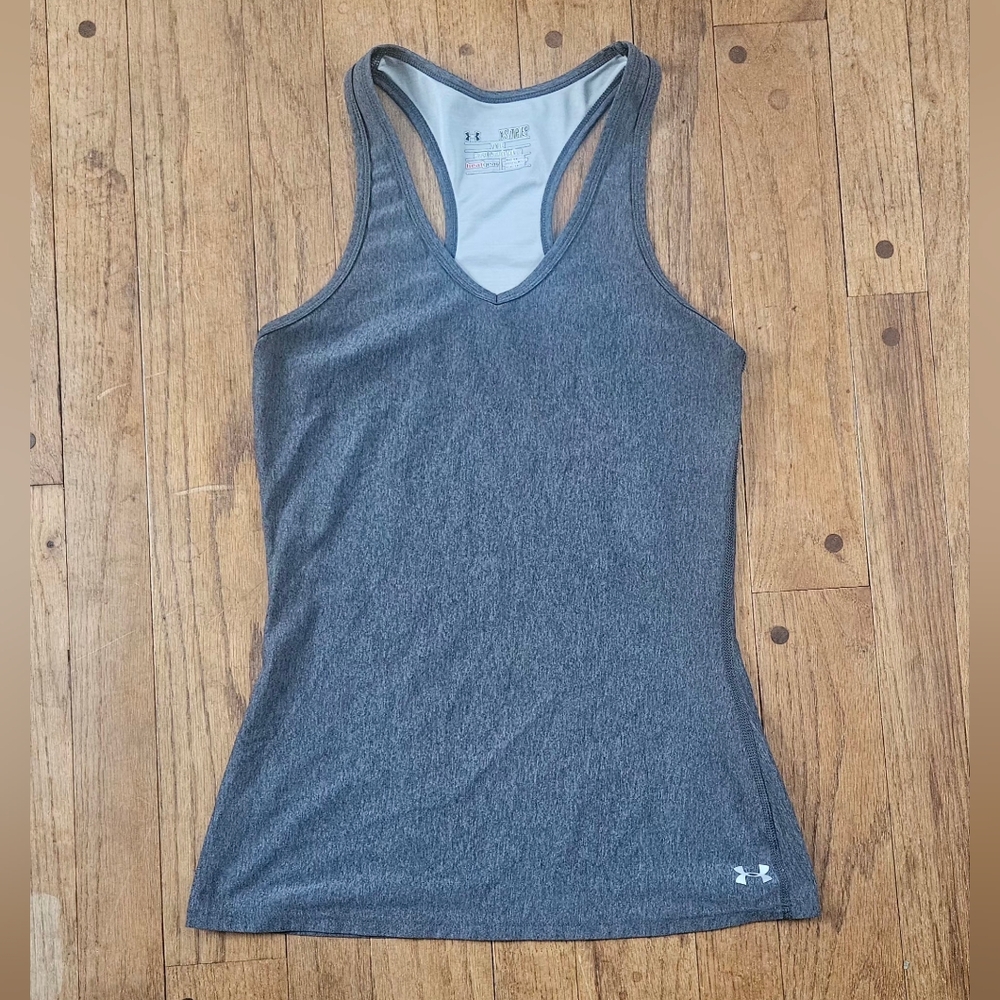 Under Armour HeatGear Charcoal Fitted Athletic Tank Top Size XS